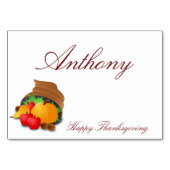 Aangepaste Thanksgiving tafelkaarten Cornucopia Kaart (Voorkant)