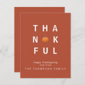 Aangepaste Thanksgiving Terracotta Thankful Notitiekaartje (Voorkant / Achterkant)