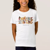 Aangepaste Thanksgiving Turkije laat pompoen T-shirt (Voorkant)