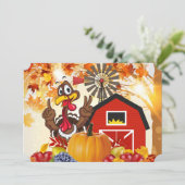 Aangepaste Thanksgiving Turkije nodigt een feestda Kaart (Staand voorkant)