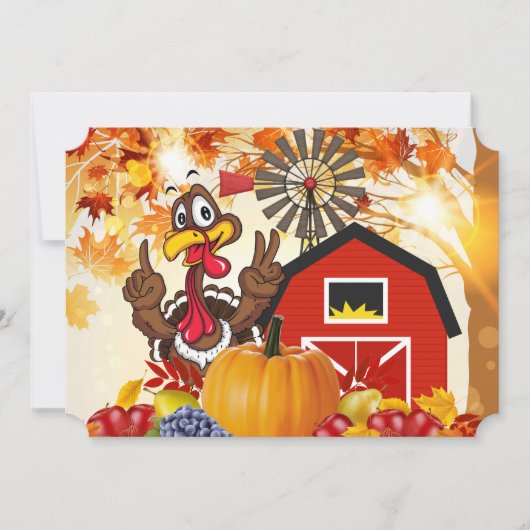 Aangepaste Thanksgiving Turkije nodigt een feestda Kaart (Voorkant)