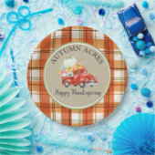 Aangepaste Thanksgiving van Oogst Pumpkin Truck Papieren Bordje (Feest)