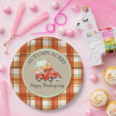 Aangepaste Thanksgiving van Oogst Pumpkin Truck Papieren Bordje (Feest)