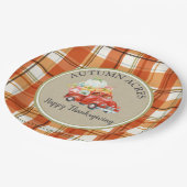 Aangepaste Thanksgiving van Oogst Pumpkin Truck Papieren Bordje (Gekanteld)
