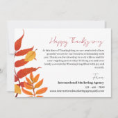 Aangepaste Thanksgiving voor bedrijfscliënt Feestdagenkaart (Voorkant)