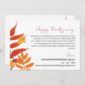 Aangepaste Thanksgiving voor bedrijfscliënt Feestdagenkaart (Voorkant / Achterkant)