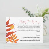 Aangepaste Thanksgiving voor bedrijfscliënt Feestdagenkaart (Staand voorkant)