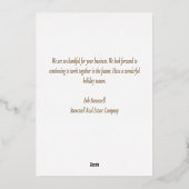 Aangepaste Thanksgiving voor bedrijven — prachtig  Folie Feestdagenkaart (Achterkant)