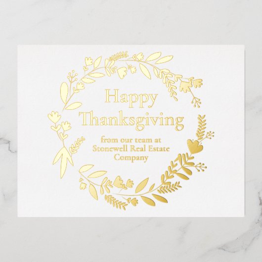 Aangepaste Thanksgiving voor bedrijven: prachtige  Folie Feestdagen Briefkaart (Voorkant)