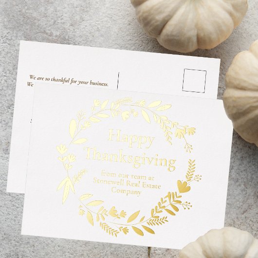 Aangepaste Thanksgiving voor bedrijven: prachtige  Folie Feestdagen Briefkaart