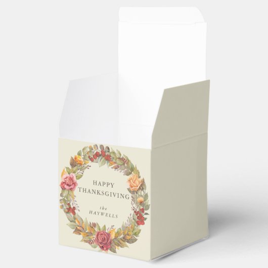 Aangepaste Thanksgiving voor Floral Wreate Bericht Bedankdoosjes (Geopend)