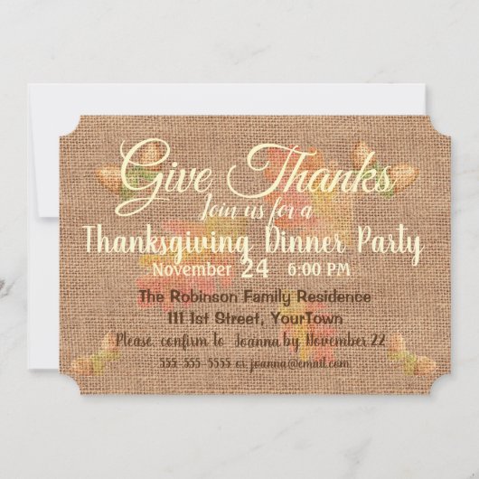 Aangepaste Thanksgiving voor gebrande overlapping Kaart (Voorkant)