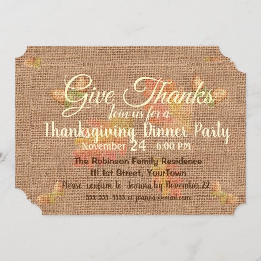 Aangepaste Thanksgiving voor gebrande overlapping Kaart (Voorkant / Achterkant)