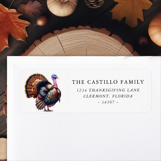 Aangepaste Thanksgiving Waterverf Turkije Etiket