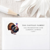 Aangepaste Thanksgiving Waterverf Turkije Etiket (Insitu)