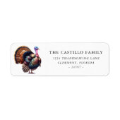Aangepaste Thanksgiving Waterverf Turkije Etiket (Voorkant)