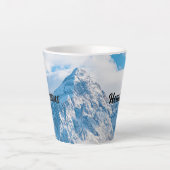 Aangepaste thee koffie Hemel Tekst Hemelsblauw afb Latte Mok (Voorkant)