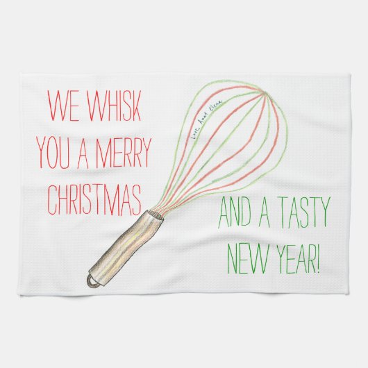 Aangepaste theedoeken - Whisk You A Merry Christma (Horizontaal)