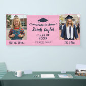 Aangepaste Then and Now 2 Foto Afstuderen Roze Spandoek (Beurs)