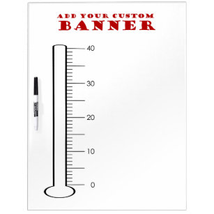 Aangepaste thermometer van het doel van de banner whiteboard