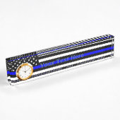 Aangepaste Thin Blue Line American Flag Display Naambordje