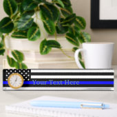 Aangepaste Thin Blue Line American Flag Display Naambordje