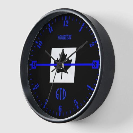 Aangepaste Thin Blue Line Dial op Canadese vlag (Hoek)