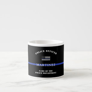 Aangepaste 'Thin Blue Line Police Officer' Espresso Kop