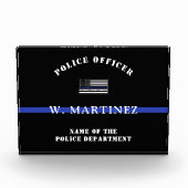 Aangepaste 'Thin Blue Line Police Officer' Fotoblokken (Voorkant)
