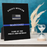 Aangepaste 'Thin Blue Line Police Officer' Fotoplaat<br><div class="desc">Persoonlijke politiefunctionaris Thin Blue Line USA Vlag Politie-afdeling en waarmerking van rechtshandhaving cadeautjes!</div>