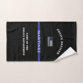 Aangepaste 'Thin Blue Line Police Officer' Handdoek (Handdoek)