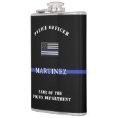 Aangepaste 'Thin Blue Line Police Officer' Heupfles (Links)