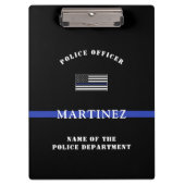 Aangepaste 'Thin Blue Line Police Officer' Klembord (Voorkant)