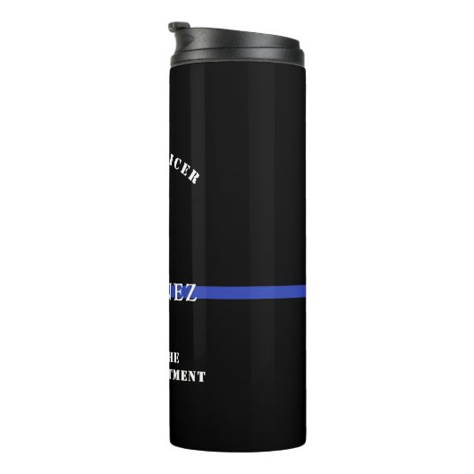 Aangepaste Thin Blue Line Police Officer Thermosbeker (Geroteerd rechts)