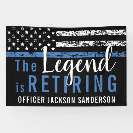 Aangepaste Thin Blue Line Police Retirement Spandoek