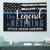 Aangepaste Thin Blue Line Police Retirement Spandoek (Beurs)