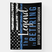 Aangepaste Thin Blue Line Police Retirement Spandoek (Verticaal)