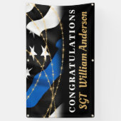 Aangepaste Thin Blue Line voor politieaftredingspa Spandoek (Verticaal)