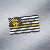 Aangepaste Thin Gold Line Amerikaanse vlag 911 Dis Magnetisch Visitekaartje (Voorbeeld)