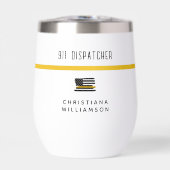 Aangepaste thin Gold Line Flag 911 Dispatcher (Voorkant)