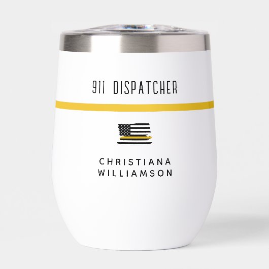 Aangepaste thin Gold Line Flag 911 Dispatcher (Voorkant)