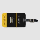 Aangepaste thin Gold Line Flag 911 Dispatcher Bagagelabel (Voorkant (horizontaal))