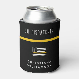 Aangepaste thin Gold Line Flag 911 Dispatcher Blikjeskoeler