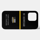 Aangepaste thin Gold Line Flag 911 Dispatcher Case-Mate iPhone Case (Achterkant (horizontaal))