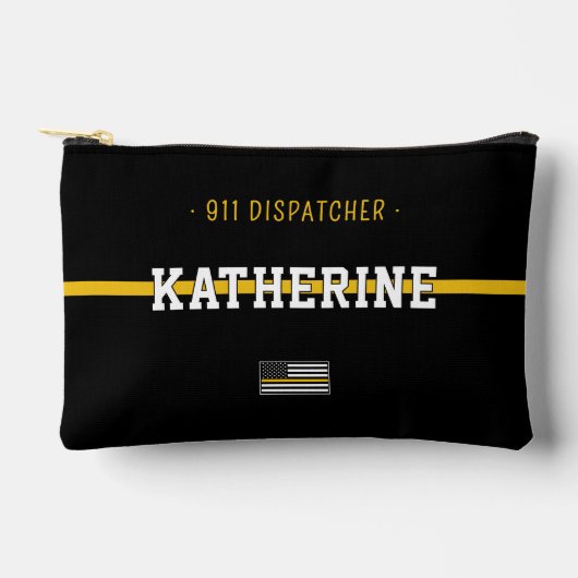 Aangepaste thin Gold Line Flag 911 Dispatcher Etui (Voorkant)