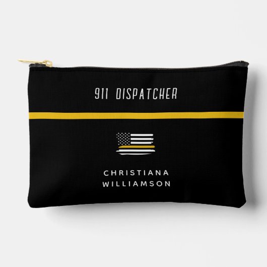 Aangepaste thin Gold Line Flag 911 Dispatcher Etui (Voorkant)