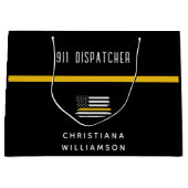 Aangepaste thin Gold Line Flag 911 Dispatcher Groot Cadeauzakje (Voorkant)