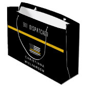 Aangepaste thin Gold Line Flag 911 Dispatcher Groot Cadeauzakje (Achterkant Gekanteld)