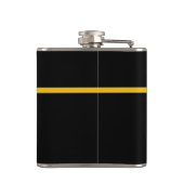 Aangepaste thin Gold Line Flag 911 Dispatcher Heupfles (Achterkant)