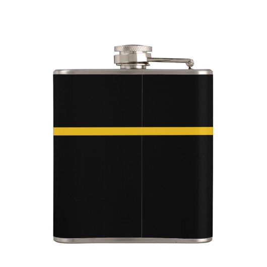 Aangepaste thin Gold Line Flag 911 Dispatcher Heupfles (Achterkant)